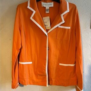 Doncaster Vibrant Orange Blazer with White Accents
